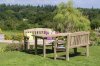 Elda Table & 2 Bench Set Heavy Duty Solidwood Outdoor Furniture Dining Set