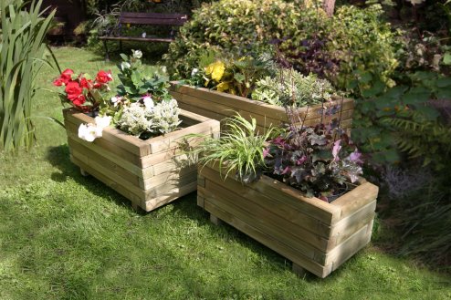 Cordoba Set of 3 Solidwood Garden Planters