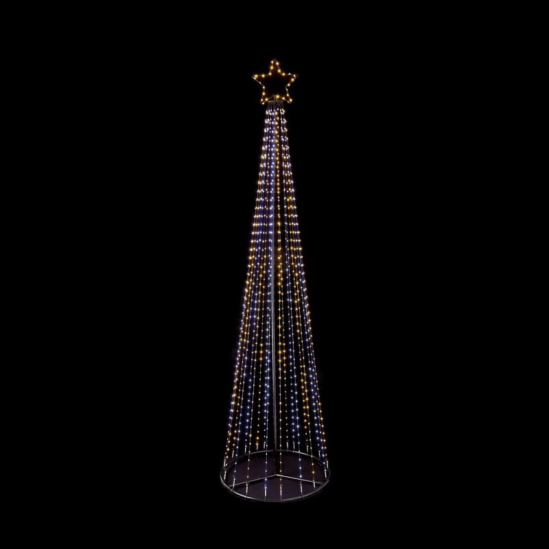Christmas 4m LED Maypole Pyramid Tree with 1,374 White/Warm White LEDs & Star
