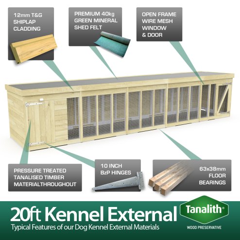 20X4 Dog Kennel (4ft Height) Flat Packed