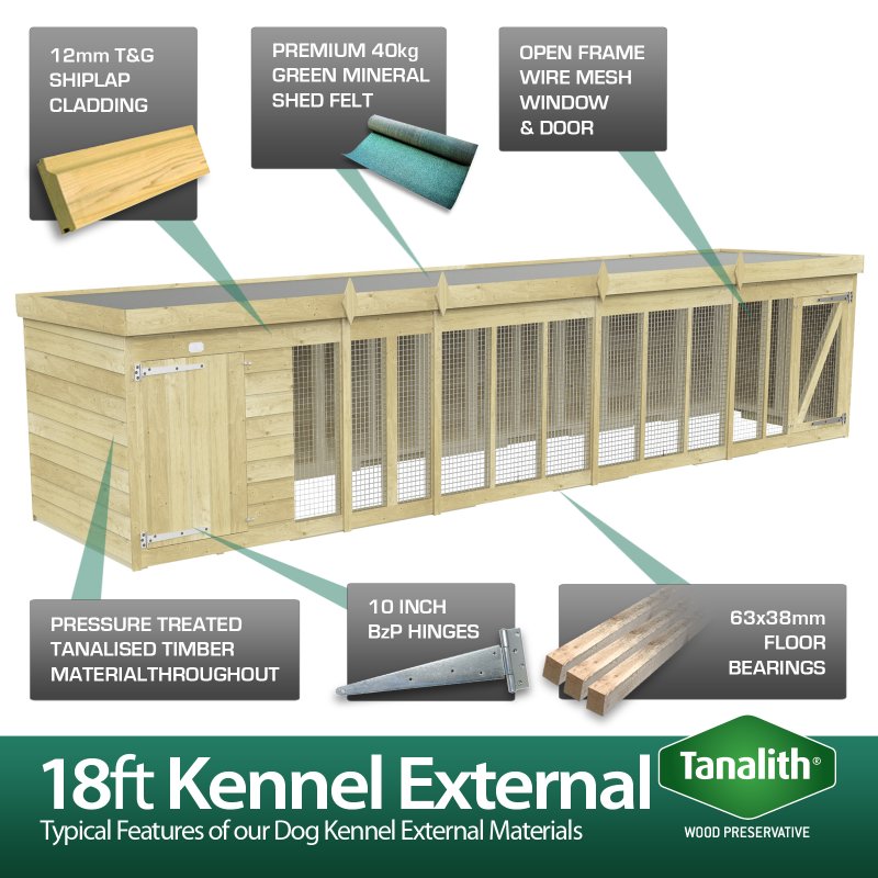 18X4 Dog Kennel (4ft Height) Flat Packed