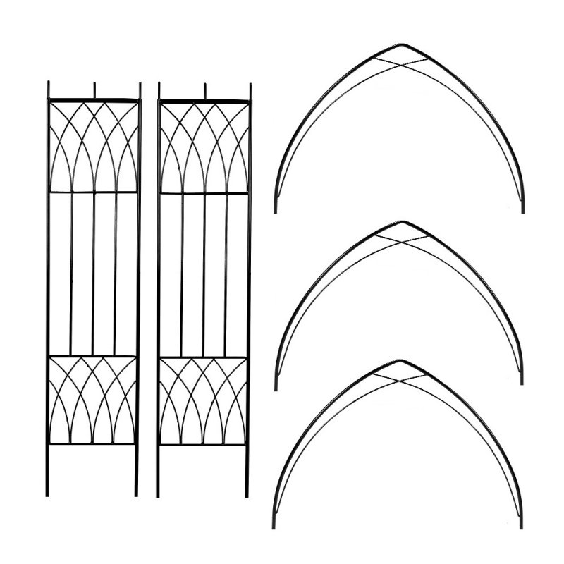 Abbey Metal Garden Rose Arch Arbour Modern Design 228cm High