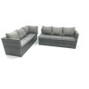 Fimous PE Rattan Corner Sofa Set Rectangular Dining Table Set With Seat And Back Cushion 7 Seater