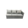 Fimous Outdoor Lounge Rattan Corner Sofa Set Garden Furniture with Small FootStools 6 Seater