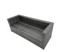 Fimous Rattan Garden Furniture Dining Set 7-seater Patio Coffee Table Sofa Set with 2 Side Tables Big Footstool Dark Grey Mixed