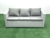 Fimous Rattan Garden Furniture Set 8 Seater Outdoor Sofa Set with Dining Table 2 Small Footstools Light Grey Mixed
