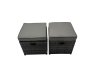 Fimous Rattan Garden Outdoor Furniture Set 3 Seater Sofa Square Coffee Table Set with 2 Side Tables 2 Small Stools Dark Grey Mixed