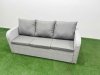 Fimous Patio PE Wicker 9 Seater Outdoor Rattan Furniture Sofa Sets with Rectangular Dining Table Reclining Chair Loveseat Sofa 3 Seater Sofa Stool Side Table Light Grey