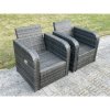 Fimous PE Rattan Garden Furniture Set Adjustable Chair Sofa Double Love Seat 2 Seater Sofa Lounge Set Oblong Coffee Table