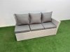 Fimous 7 Seater Rattan Garden Furniture Set Outdoor Patio Dining Corner Sofa Sets with Dining Table Chair Light Grey Mixed