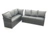 Fimous 8 Seater Garden Rattan Furniture Corner Dining Set with Big Footstool Indoor Outdoor Lounge Sofa Set Dark Grey Mixed