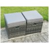 Fimous Outdoor Rattan Garden Furniture Sofa Set Dining Table Height Adjustable Rising lifting Table Lounge Sofa Small Footstools 8 Seater