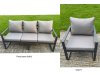 Fimous Garden Aluminium Furniture Set Dark Grey 10 Seater Outdoor Patio Adjustable Rising Lifting Dining Table with 3 Footstools 2 Side Tables Dark Grey