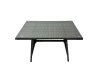 Fimous Outdoor Corner Sofa Dining Table Set Garden Rattan Furniture Set 8 Seater with Side Table 2 Big Stools Dark Grey