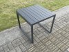 Fimous Aluminium Outdoor Lounge Sofa Garden Furniture Sets Gas Fire Pit Dining Table Set with 2 Side Tables Dark Grey