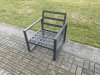 Fimous Aluminium 3 Pieces Garden Furniture Sofa Set Chair with Table Including Cushions Dark Grey