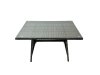 Fimous 10 Seat Poly Rattan Outdoor Patio Oblong Dining Table Corner Sofa Set with 3 Stool Chair for Garden Backyard Dark Grey Mixed