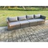 Fimous 4 PC Modular Rattan Garden Furniture Sofa Set Corner Sofa And Armless Sofa