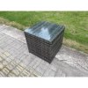 Fimous Rattan Garden Furniture Set with 3 Seater Sofa Coffee Table 2 Side Tables 2 Armchairs Indoor Outdoor Patio Lounge Sofa Set Dark Grey Mixed