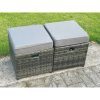 Fimous Outdoor Rattan Garden Furniture Sofa Set Dining Table Curved Arm Lounge Sofa Small Footstools 8 Seater