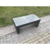 Fimous Rattan Oblong Rectangular Coffee Tea Table Outdoor Garden Furniture Patio Accessory Dark Grey Mixed