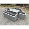 Fimous Rattan Garden Funiture Set Adjustable Rising Lifting Table Sofa Dining Set Lounge Sofa With 2 Arm Chair