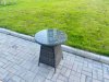 Fimous 3-Piece PE Rattan Garden Furniture 2 Seater Bistro Set for Patio Dark Grey Mixed