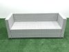 Fimous Rattan Garden Furniture Set Outdoor Lounger Sofa with Coffee Table 2 Small Footstools Light Grey Mixed 6 Seater