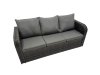 Fimous Rattan Garden Outdoor Furniture Set 3 Seater Sofa Coffee Table with Side Table 4 Footstools Dark Grey Mixed