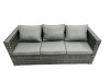 Fimous Rattan Dining Table Sofa Set with 2 Side Tables 2 Armchair 4 Stools Outdoor 12 Seat Garden Furniture Set Dark Grey Mixed