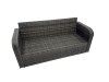 Fimous 8 Seat Outdoor Wicker PE Rattan Garden Furniture Set Dining Table Sofa Set with 2 Big Stool Side Table Dark Grey Mixed