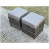 Fimous Dark Grey PE Wicker Rattan Garden Furniture Set Love Sofa 2 Seater Sofa Set Outdoor Rectangular Coffee Table 6 Seater