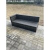 Fimous Rattan Corner Sofa Set Gas Firepit Dining Table Set Patio Heater Burner With Big Footstool Dark Grey Mixed 9 Seater