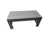 Fimous 11 Seat Poly Rattan Outdoor Patio Oblong Coffee Table Corner Sofa Set with 3 Stools 2 Chairs for Garden Backyard Dark Grey Mixed
