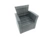 Fimous Outdoor Furniture Garden Dining Set Rattan Corner Sofa Set with 3 Footstools Armchair Dark Grey Mixed