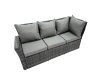Fimous 9 Seat Poly Rattan Outdoor Patio Coffee Table Corner Sofa Set with 2 Big Stool Chair for Garden Backyard Dark Grey Mixed