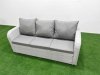 Fimous Rattan Outdoor Table Reclining Chair Sofa Set with 2 Big Stools Light Grey 8 Seater