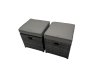 Fimous Outdoor 3 Seater Sofa Coffee Table Set Garden Rattan Furniture Set 13 Seater with 4 Stools Dark Grey
