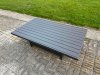Fimous Aluminium Garden Furniture Set 3 Piece Aluminium Lounge Seating Adjustable Rising Lifting Dining Table Set with Cushions Dark Grey