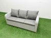 Fimous PE Rattan Garden Furniture Set Reclining Chair Sofa Lounge Sofa Set Firepit Dining Table 2 Side Table Light Grey