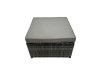 Fimous 10 Seater Wicker PE Rattan Furniture Outdoor Dining Table Double Seat Sofa 4 Stools Set Dark Grey Mixed