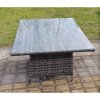 Fimous PE Rattan Outdoor Square Dining Table Garden Furniture Accessory Clear Tempered Glass