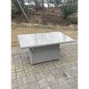 Fimous Rattan Garden Funiture Set Height Adjustable Rising Lifting Table Loung Sofa Dining Set With 2 Arm Chair Side Coffee Table