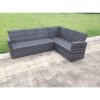 Fimous 9 Seater High Back Rattan Garden Furniture Set Corner Sofa With Oblong Coffee Table And 3 Footstool