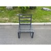 Fimous Aluminum Outdoor Garden Furniture Armless Sofa Chair With Seat And Back Cushion Dark Grey