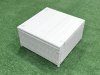 Fimous Outdoor Rattan Sofa Garden Furniture Set with 2 Armchairs Square Coffee Table Big Footstool Light Grey Mixed