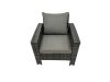 Fimous 8 Seater Wicker PE Rattan Furniture Outdoor Dining Table Double Seat Sofa 2 Side Tables 4 Stools Set Dark Grey Mixed