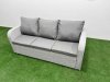 Fimous PE Rattan High Back Lounge Sofa Set Patio Adjustable Lifting Dining or Coffee Table & Chairs Set with 3 Seater Sofa Reclining Chair 2 Big Footstool Side Table Light Grey