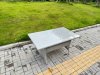 Fimous Light Grey Rattan Outdoor Garden furniture Set Rectangular Table and 6 Chairs Set with Seat Cushion