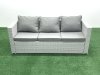 Fimous Rattan Garden Outdoor Furniture Set 10 Seater Rattan Garden Sofa Set with Big Footstool Light Grey Mixed